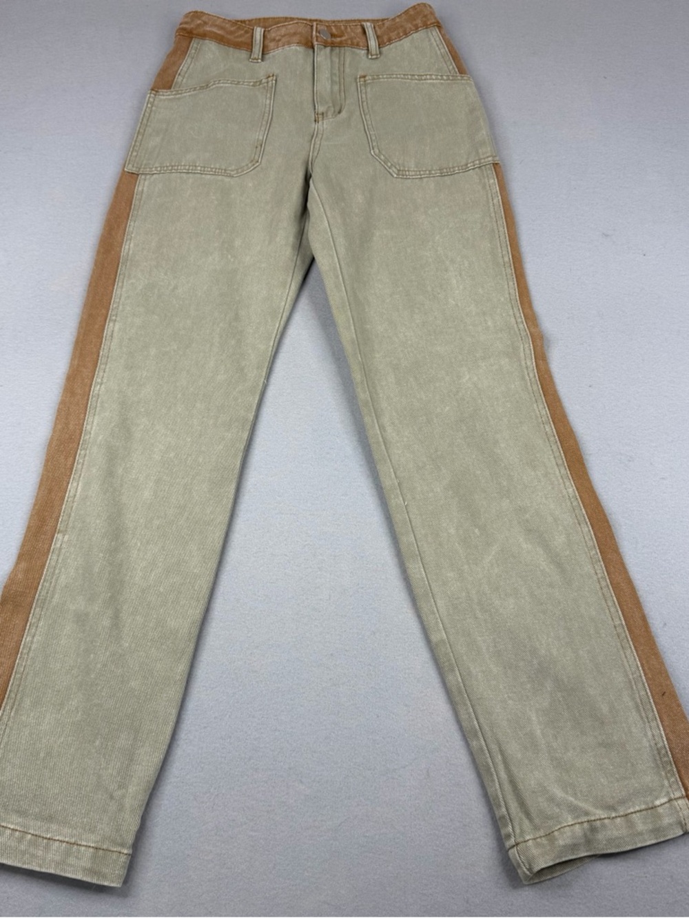 Everyday Chic Take The Streets Colorblock Pants XS Olive Taupe Utility NWT